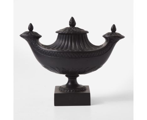 Stoneware, metal hardwareMounted as an ornament, both ends sealed with attached covers Impressed "WEDGWOOD &amp; BENTLEY ETRU