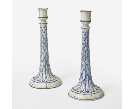 Glazed earthenwareShape 14 in the 1774 catalog, shape 35 in the '1790' catalog. Molded pattern, cobalt decorated.Both impress