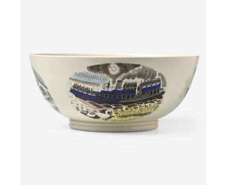 Hand-colored, transfer-printed earthenwareQueensware, Harvard shapePrinted "Designed by Eric Ravilious" and "WEDGWOOD MADE IN