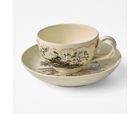 Glazed and gilded earthenwareTransfer-printed, likely by Sadler and Green.Both impressed "Wedgwood"(H:&nbsp; 1 3/4 in. (cup),