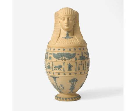 StonewareGreen-gray decorationImpressed "WEDGWOOD" and "PK[...]" (last letter of date code unreadable)(H: 9 7/8, Dia: 5 in.)Q