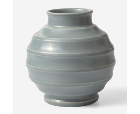 Glazed earthenwareShape 3765Impressed "WEDGWOOD", printed Keith Murray signature Wedgwood mark.(H: 7 1/8, Dia: 7 1/8 in.)Qty: