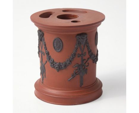 StonewareIn the form of an ancient Roman columnar votive altar. Impressed "WEDGWOOD" and "D"(H: 3 1/2, Dia: 3 1/4 in.)Qty: (1