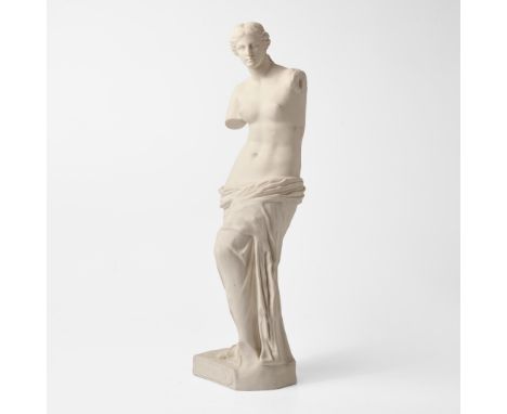 StonewareTraditionally referred to and cataloged by Wedgwood as "Venus Victrix", as captioned here on the base. Impressed "WE