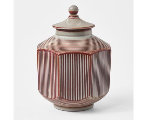 Glazed stonewareRed clay body with gray exterior glaze, maroon interior glazeImpressed "WEDGWOOD" "NW 433" and "40 E 64" (dat