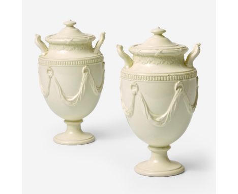 Glazed EarthenwareBoth impressed "Wedgwood"(H: 7 1/8, Dia: 4 in.)Qty: (2)ProvenanceCollection of Dr. Ellis F. Rubin and Suzan