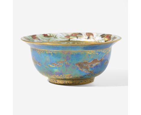 Glazed and gilded bone china.K'ang Hsi shape, number 2439. Decoration designed by Daisy Makeig-Jones (1881-1945).Printed Wedg