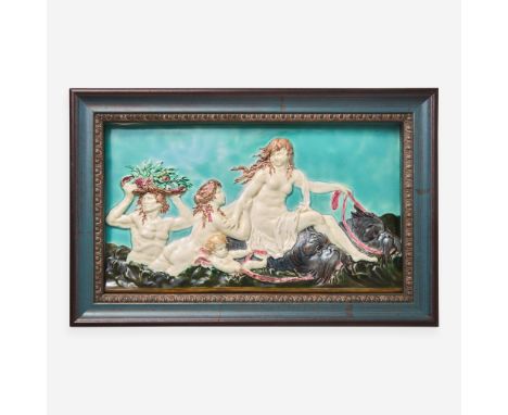 Glazed earthenwareImpressed "WEDGWOOD" and "KLD" (date code for 1875)(Frame:&nbsp;H: 10 1/4, W: 16 in. Plaque H: 13, W: 8 in.