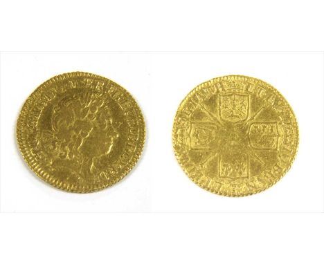 Coins, Great Britain, George I (1714-1727), Half Guinea, 1719, first laur. head r., rev. crowned cruciform shields, sceptres 