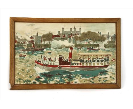 Edwin La Dell (1914-1970), 'THE TOWER OF LONDON' lithograph 41 x67.5cm