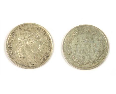 Coins, Great Britain, George III (1760-1820), Bank of England Issue (1804-1816), Three Shilling Bank Token, 1815, laur. head 