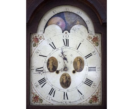 An early 19th Century mahogany eight-day longcase clock by Holdsworth, Manchester, the hood with arch top and reeded columns 