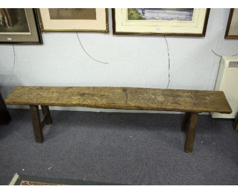 An oak bench, 185cm long
