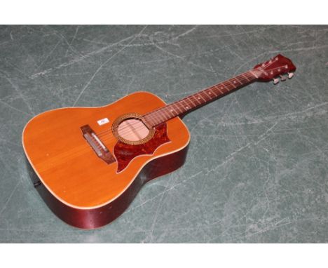 A rare 1964 Hoyer acoustic guitar with tortoiseshell effect scratch plate. 104 cm long, (set up and ready to play) 