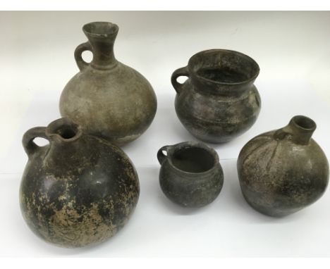 Five Chinese shipwreck pottery flagons and bowls