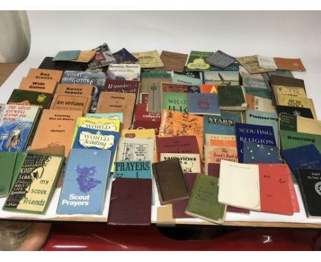 A very large collection of vintage scout movement books , including song books, games, stargazing, knotting , infact everythi
