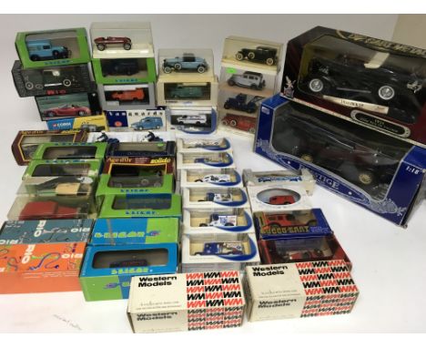 A collection of boxed Diecast vehicles including Corgi, Solido, Elinor, Rio etc
