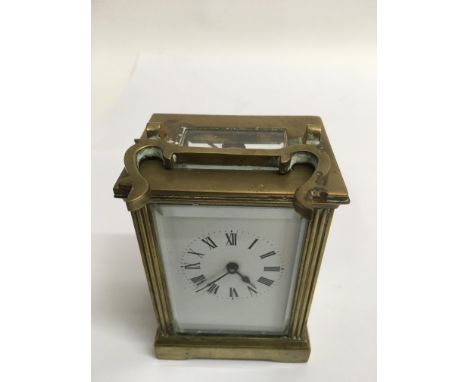 A brass carriage clock, a/f