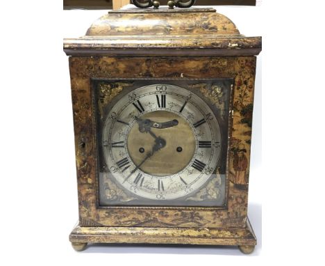 An extremely rare late 17th Century Bracket clock maker Joseph Williamson with an unusual Chinoiserie decorated case with a b