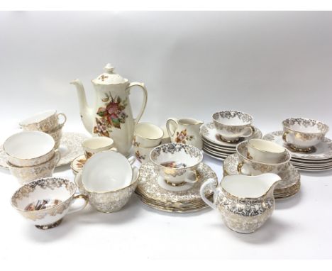 A Royal Doulton Wilton Coffee service and a Royal Vale tea set.