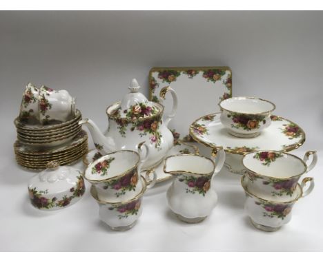 A Royal Albert 'Old Country Roses' six place setting tea service.