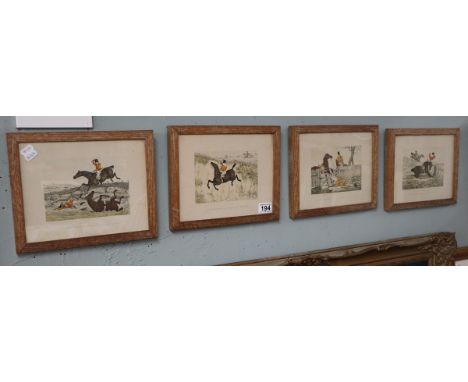 Set of 4 hunting prints 