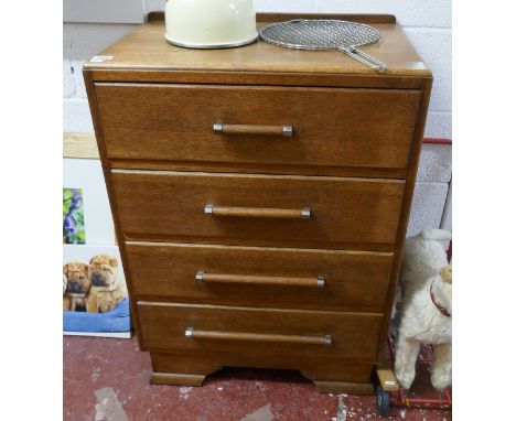 Oak Art Deco chest of drawers - Approx. W:68cm D:44cm H:93cm 