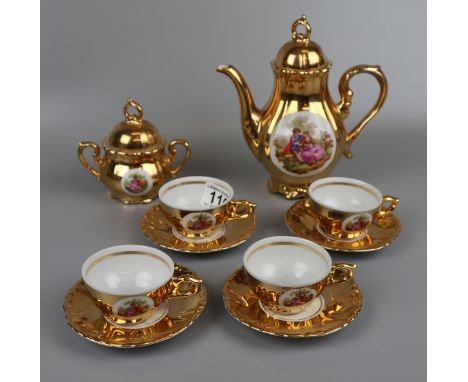 Bond ware porcelain tea service for 4 