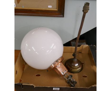 Vintage hanging light and vintage light 