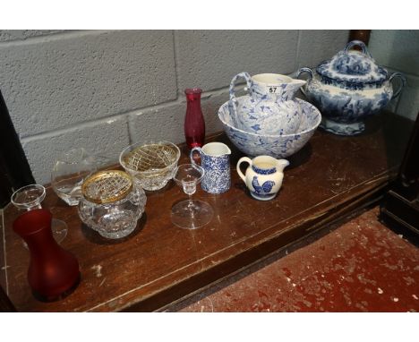 Collectables to include blue and white Spode 