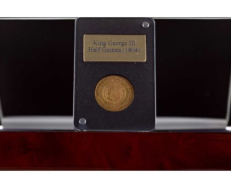 GEORGE III GOLD MILITARY TYPE HALF GUINEA DATED 1804,featuring the famous 'military' portrait of the King, the reverse shows 
