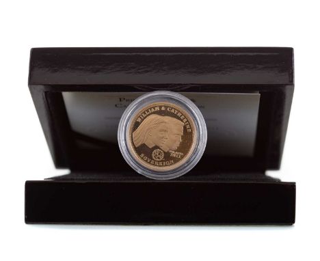 PRINCE WILLIAM AND CATHERINE MIDDLETON DOUBLE PORTRAIT GOLD SOVEREIGN DATED 2011,in box, with certificate of authenticityProv