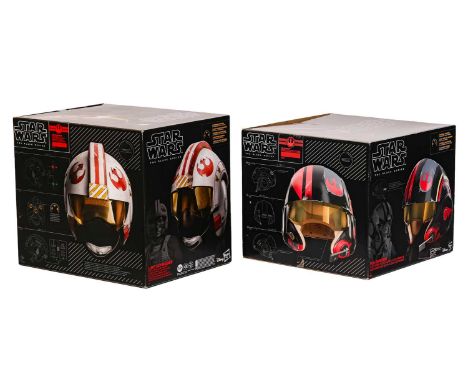 A Hasbro Star Wars Black Series Luke Skywalker Battle Simulation Helmet, in original box and apparently unused, together with