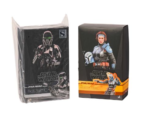 A Star Wars Hot Toys Death Trooper Black Chrome Version 1:6 Scale Figure, MMS621, in unopened in sealed bag with original out