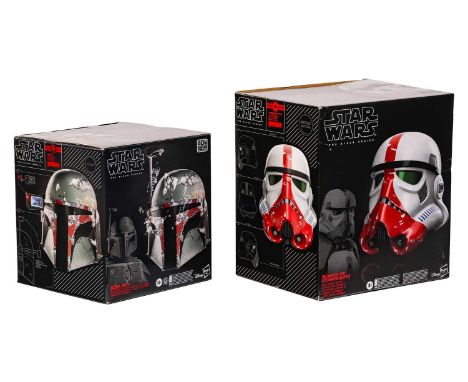 A Hasbro Star Wars Black Series Incinerator Stromtrooper Electronic Helmet, in original box and apparently unused, together w