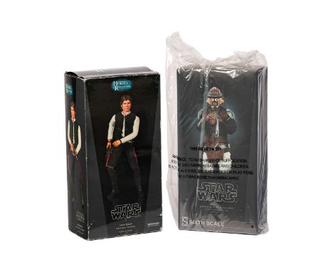 A Star Wars Sideshow Collectibles Lando Calrissian Skiff Guard Version 1:6 Scale Figure, appears unopened in sealed bag with 