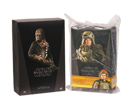 A Star Wars Hot Toys Chewbacca 1:6 Scale Collectible Figure, MMS262, in unopened in sealed bag with original outer carton; To