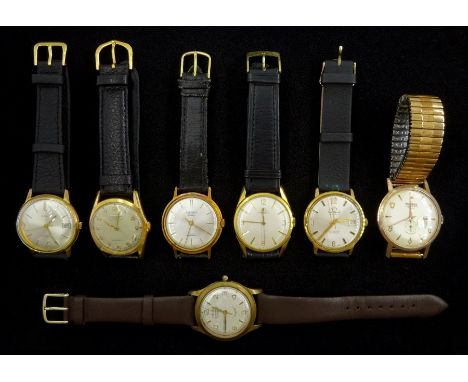 Four manual wind wristwatches including Tissot, Gevea, Helvetia and Thussy and three automatic wristwatches including Orfa, S