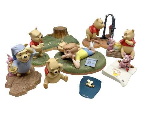 Collection of eight Disney Pooh and Friends figures, comprising limited edition What I like best is just being with you, with