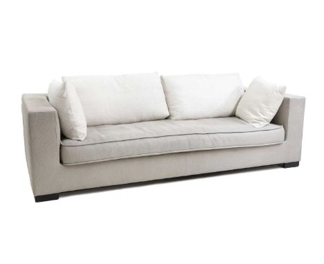 A Ligne Roset 'Rive Gauche' sofa, upholstered in a taupe fabric, with block feet, 232cm wide100cm deep66cm highCondition Repo