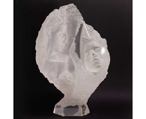 Michael Wilkinson (American, b.1954), an acrylic sculpture, c.1994, depicting three heads cast into an integrated form, with 