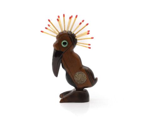 A Dunhill YZ Pelican match striker striped ebony with phenolic beak, original design for Reg. 712056, first registered 27/3/1