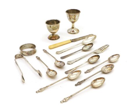 A collection of silver cased flatware, comprising two similar Christening sets, one by W I Broadway &amp; Co, Birmingham 1960