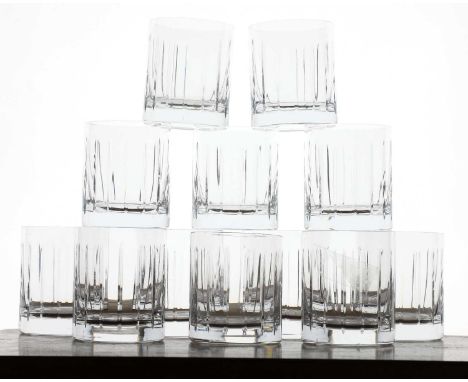 A set of twelve modern crystal tumblers, in the manner of Baccarat 8cm diam9.5cm high (12)Condition ReportNo apparent damages