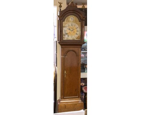 A George II eight day oak longcase clock, circa 1730, made by John Buffett of Colchester who worked between 1721 and 1735, th