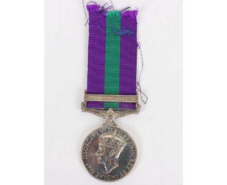 George VI General Service Medal to British Police Constable Serving in the Palestine Police, General Service medal 1918-62, G