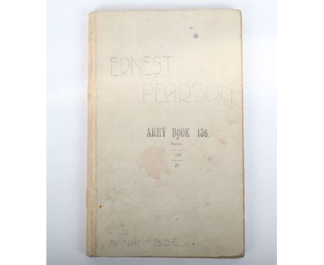 ‘The Day of the Great Battle’ Important First Day of The Somme Diary of Lieutenant Ernest Pearson, 11th Notts & Derby Regimen