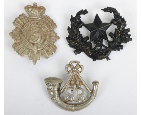 3rd Lanarkshire Rifle Volunteers Glengarry Badge, white metal Victorian other ranks example with two lug fittings to the reve