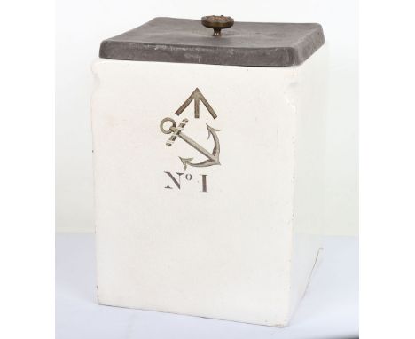 Scarce Early Royal Navy Ships Apothecary Jar, interesting and scarce late Georgian early Victorian era glazed earthenware jar