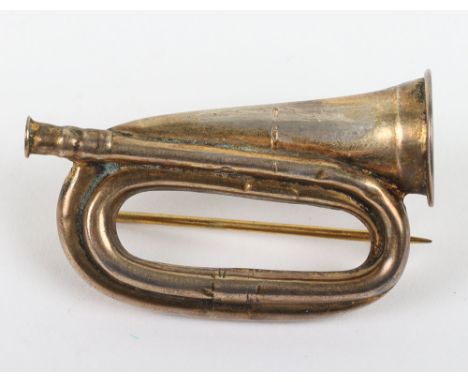 Interesting Charge of the Light Brigade Memorial Silver Gilt Brooch, in the shape of a bugle, inscribed 'Balaclava Oct. 25. 1